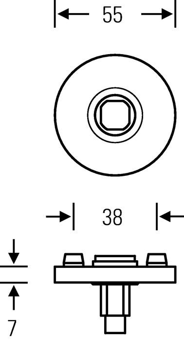 ZT-Drückerrosette ASL,12 1731,Alu F1-2