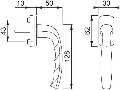Fenstergriff NY 0810/U10 Alu.F9016/verkehrsweiß 35mm Stand.HOPPE-2