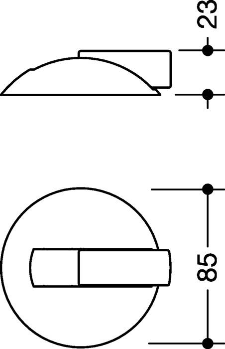 Bodentürpuffer 625B 90 D.85mm H.22,5mm Ku.90 tiefschwarz ma Dübelmontage HEWI-3