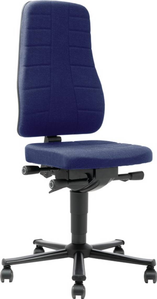 Arbeitsdrehstuhl All-In-One Highline Rollen Stoffpolster blau 450-600mm BIMOS