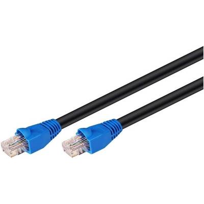 Goobay 94395 CAT 6 Netzwerkkabel Outdoor CCA RJ45 Stecker Ethernet PE Mantel LAN Kabel U/UTP Internetkabel Schwarz 50m
