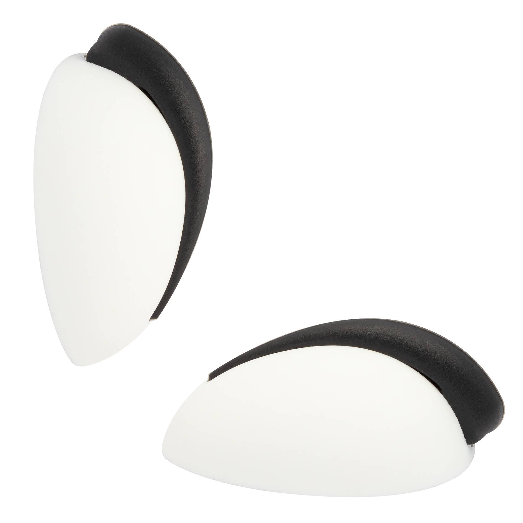 WAGNER Boden- & Wand-Türstopper EGG - 45 x 30 x 20 mm, Kunststoff weiß Kautschuk schwarz, inkl. Montagematerial-15515511-0