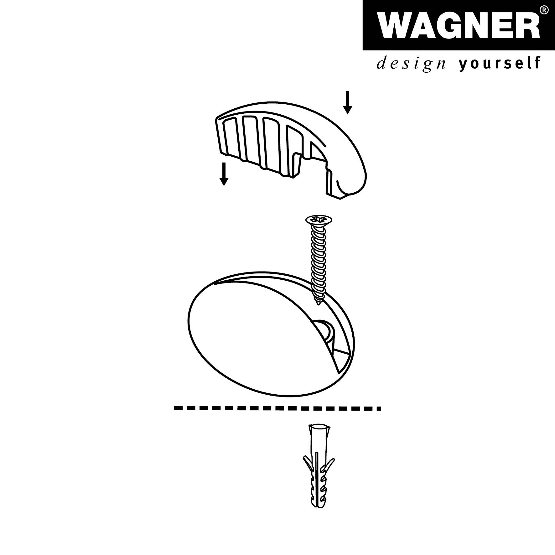 WAGNER Boden- & Wand-Türstopper EGG - 45 x 30 x 20 mm, Kunststoff weiß Kautschuk schwarz, inkl. Montagematerial-15515511-3