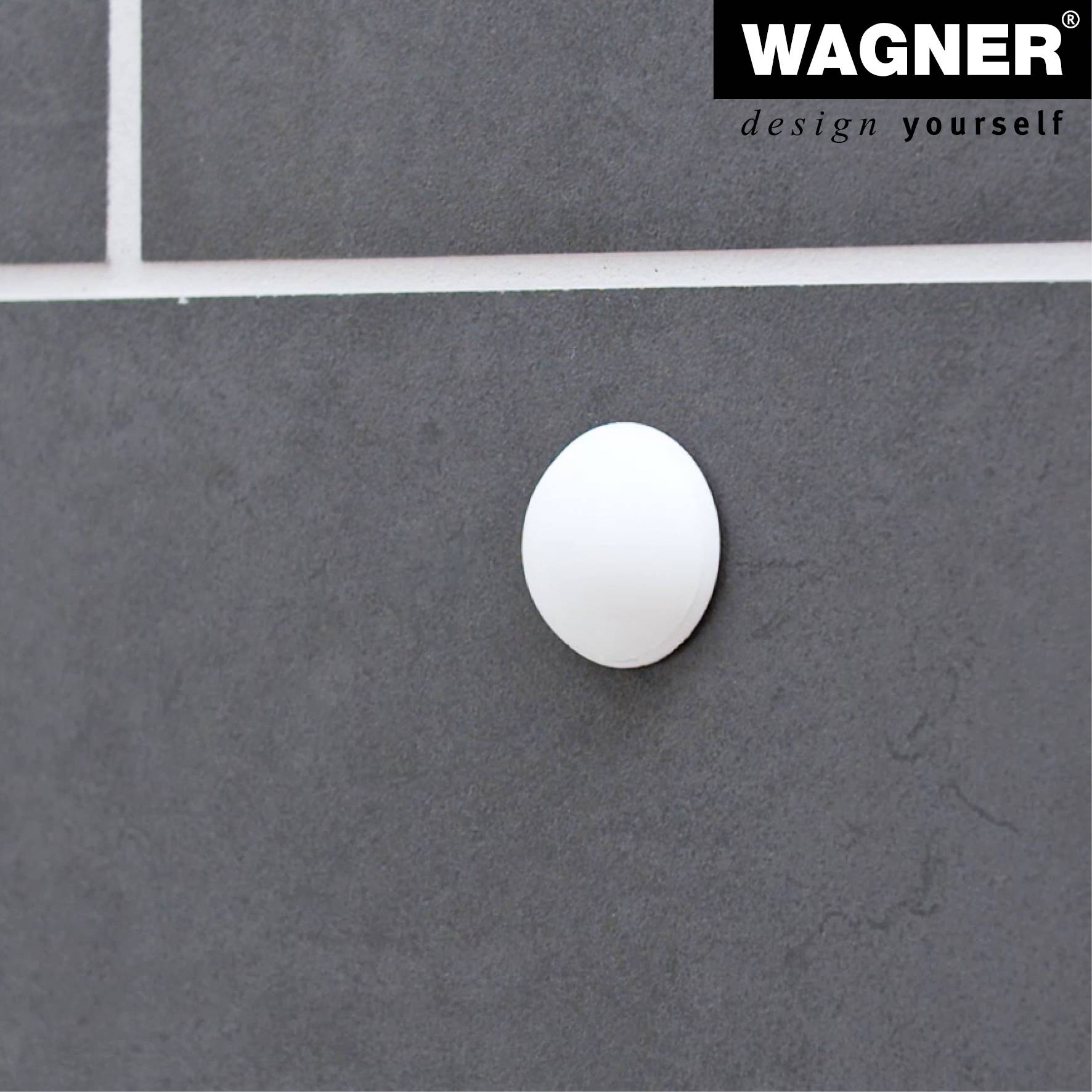 WAGNER Wandpuffer SOG WHITE 2-tlg. Set - Ø 30 x 10 mm, hochwertiger Kunststoff, Schrauben oder Kleben - 15233012-4