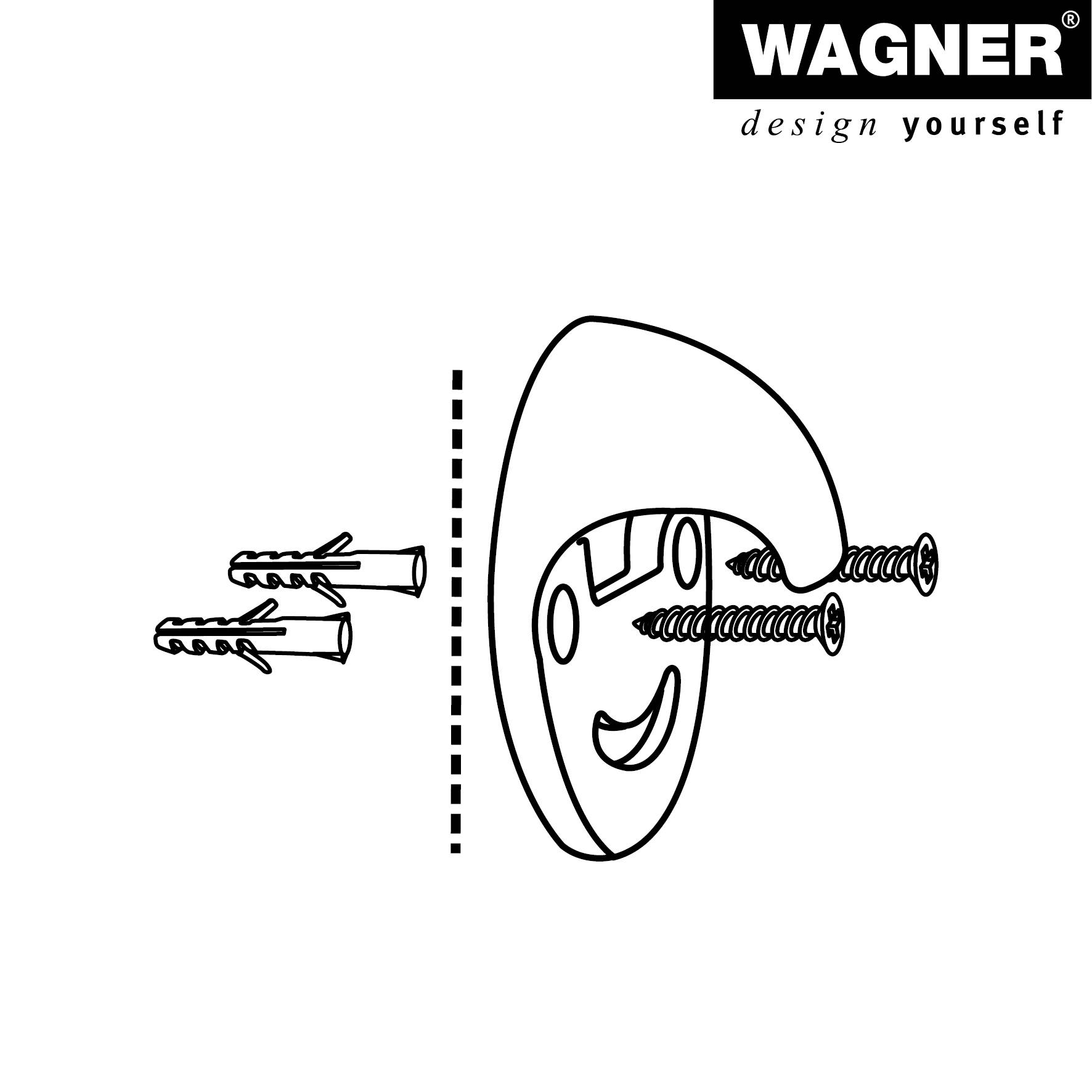 WAGNER Türfeststeller HAKEN - Ø 60 x 30 mm, Kunststoff weiß, Haltefunktion inkl. Montagematerial - 15508511-3