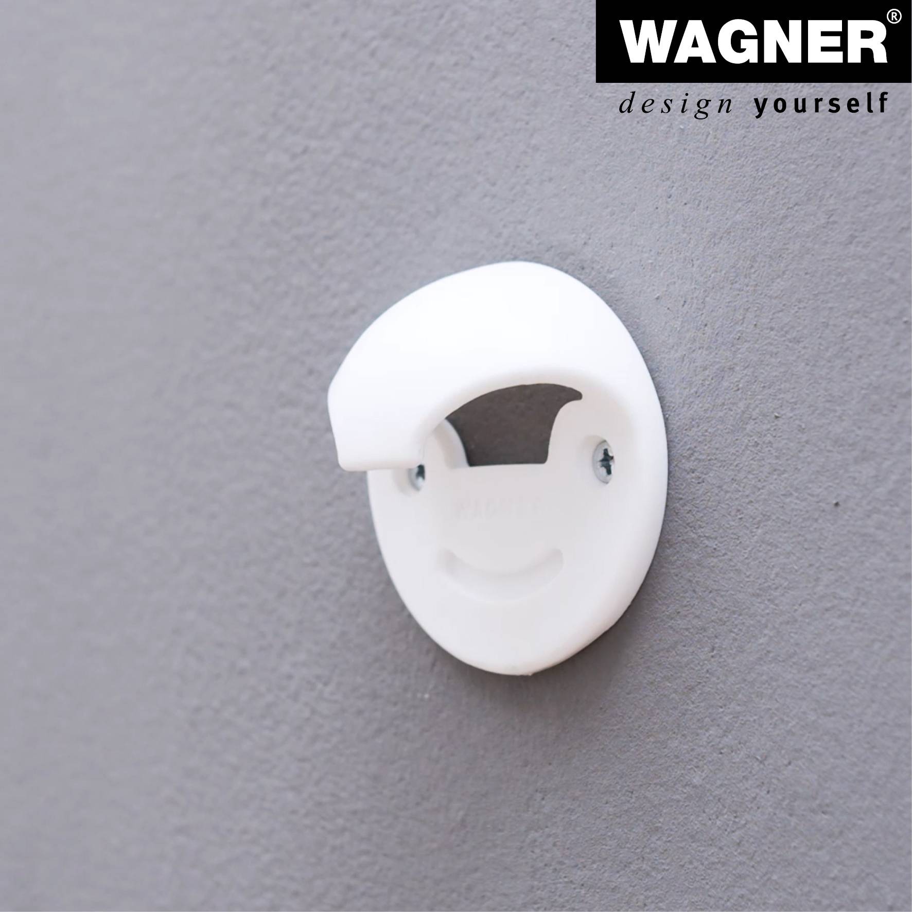 WAGNER Türfeststeller HAKEN - Ø 60 x 30 mm, Kunststoff weiß, Haltefunktion inkl. Montagematerial - 15508511-4