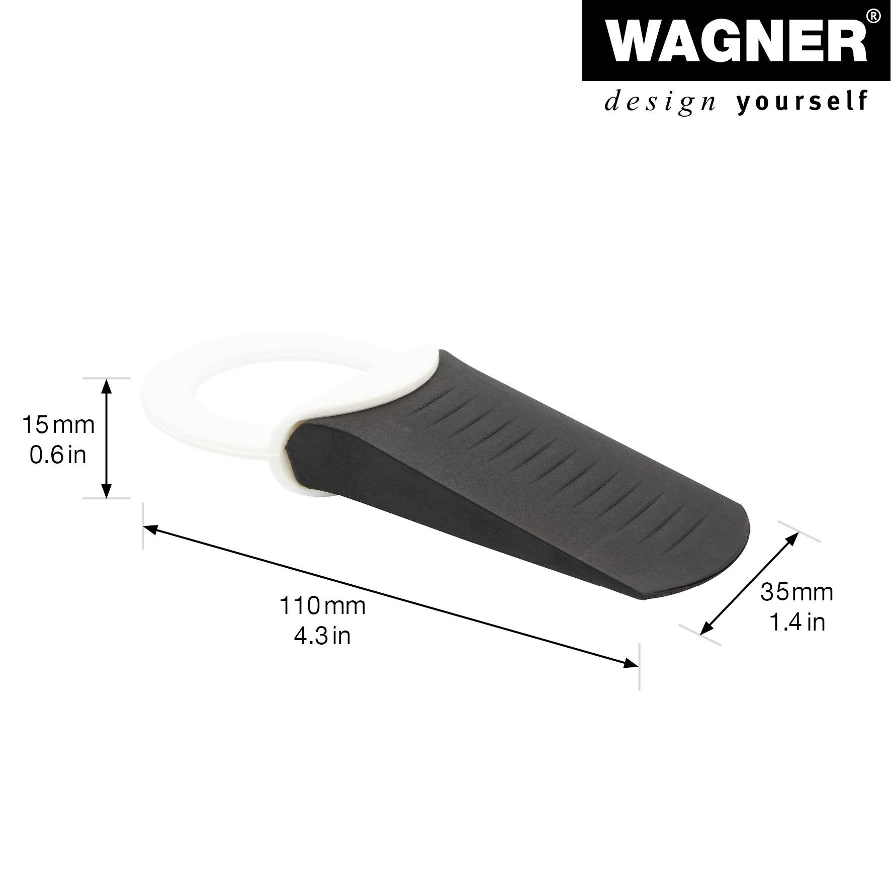 WAGNER Türstopper/Türkeil HOOK SMALL - Durchmesser Ø 35 x 110 x 15 mm, Türkeil zum Unterschieben, mit Haken - 15691601-1