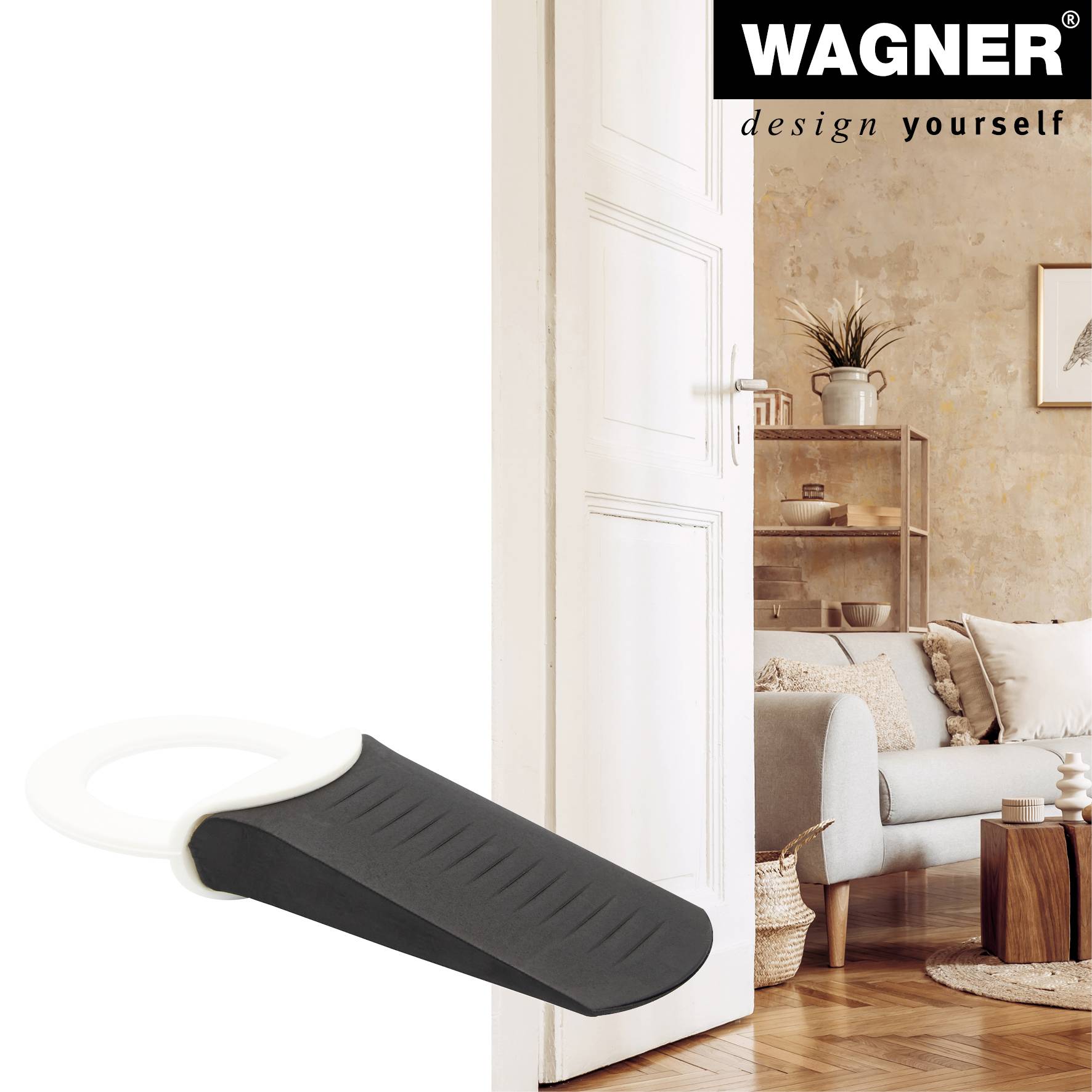 WAGNER Türstopper/Türkeil HOOK SMALL - Durchmesser Ø 35 x 110 x 15 mm, Türkeil zum Unterschieben, mit Haken - 15691601-2