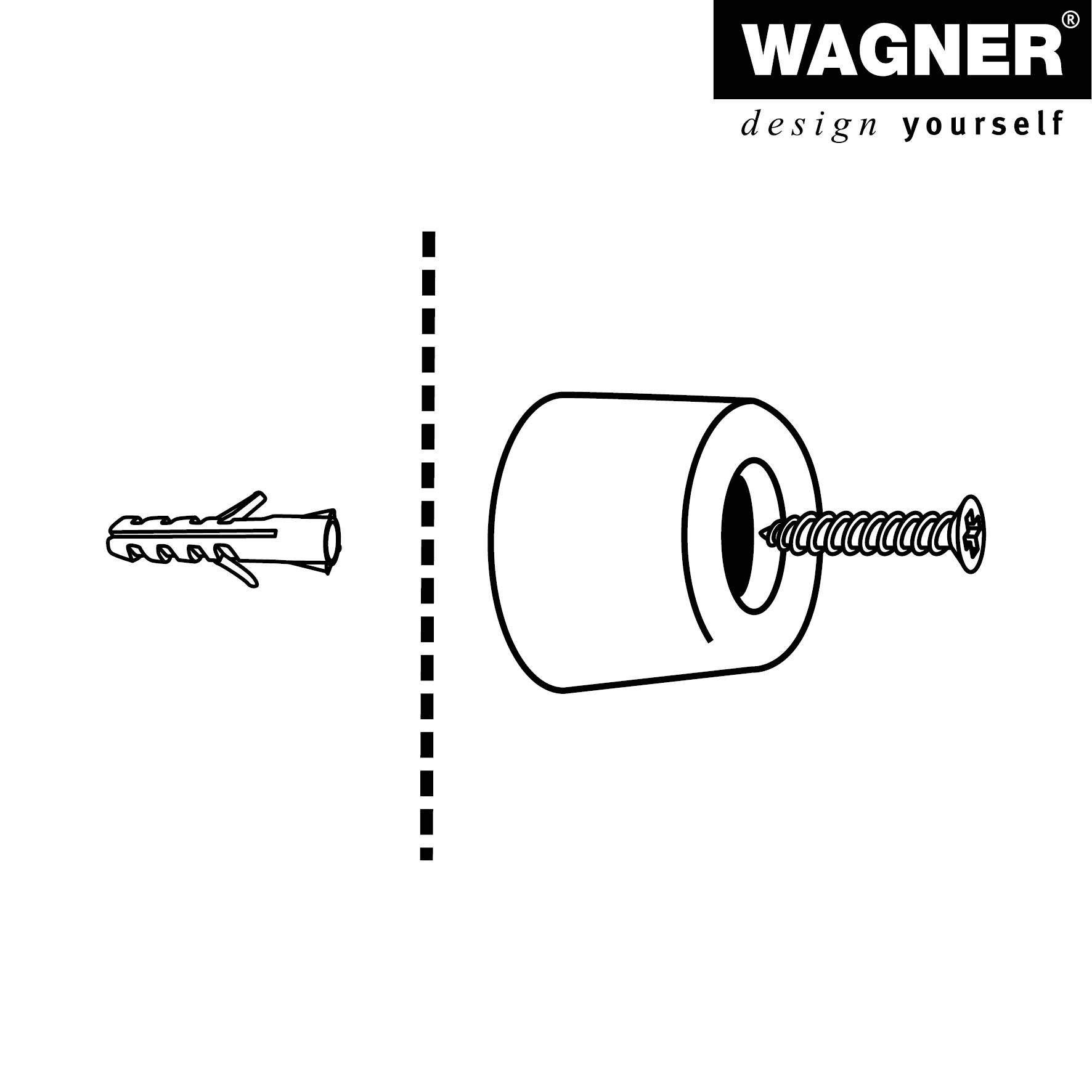 WAGNER Wandtürstopper VULKANO MINI 4tlg. Set - Ø 20 x 10 mm, Vollgummi, weiß, zum Schrauben - 15501104-3