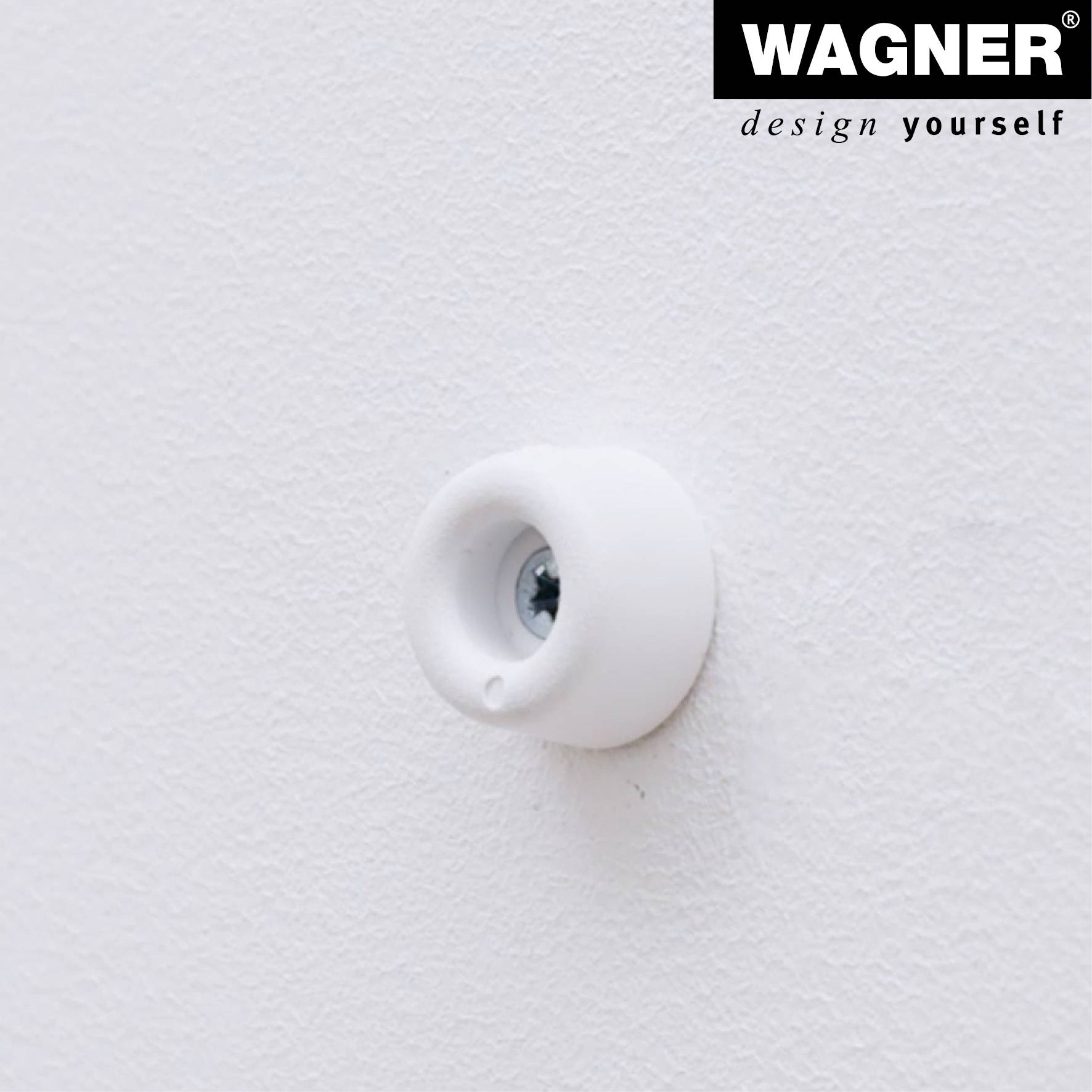 WAGNER Wandtürstopper VULKANO MINI 4tlg. Set - Ø 20 x 10 mm, Vollgummi, weiß, zum Schrauben - 15501104-4