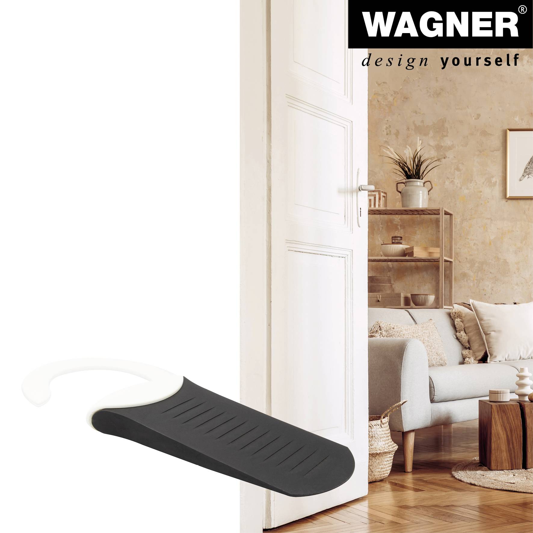 WAGNER Türstopper/Türkeil HOOK BIG - Durchmesser Ø 50 x 190 x 15 mm, Türkeil zum Unterschieben, mit Haken - 15692601-2