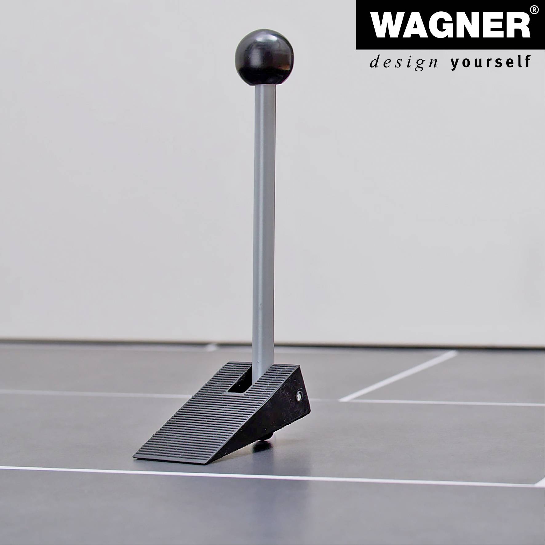 WAGNER Türkeil COMFORT - 105 x 50 x 240 mm, Stahl Feststellhebel, Kautschuk schwarz, Unterschieben&Einklemmen - 15697501-3