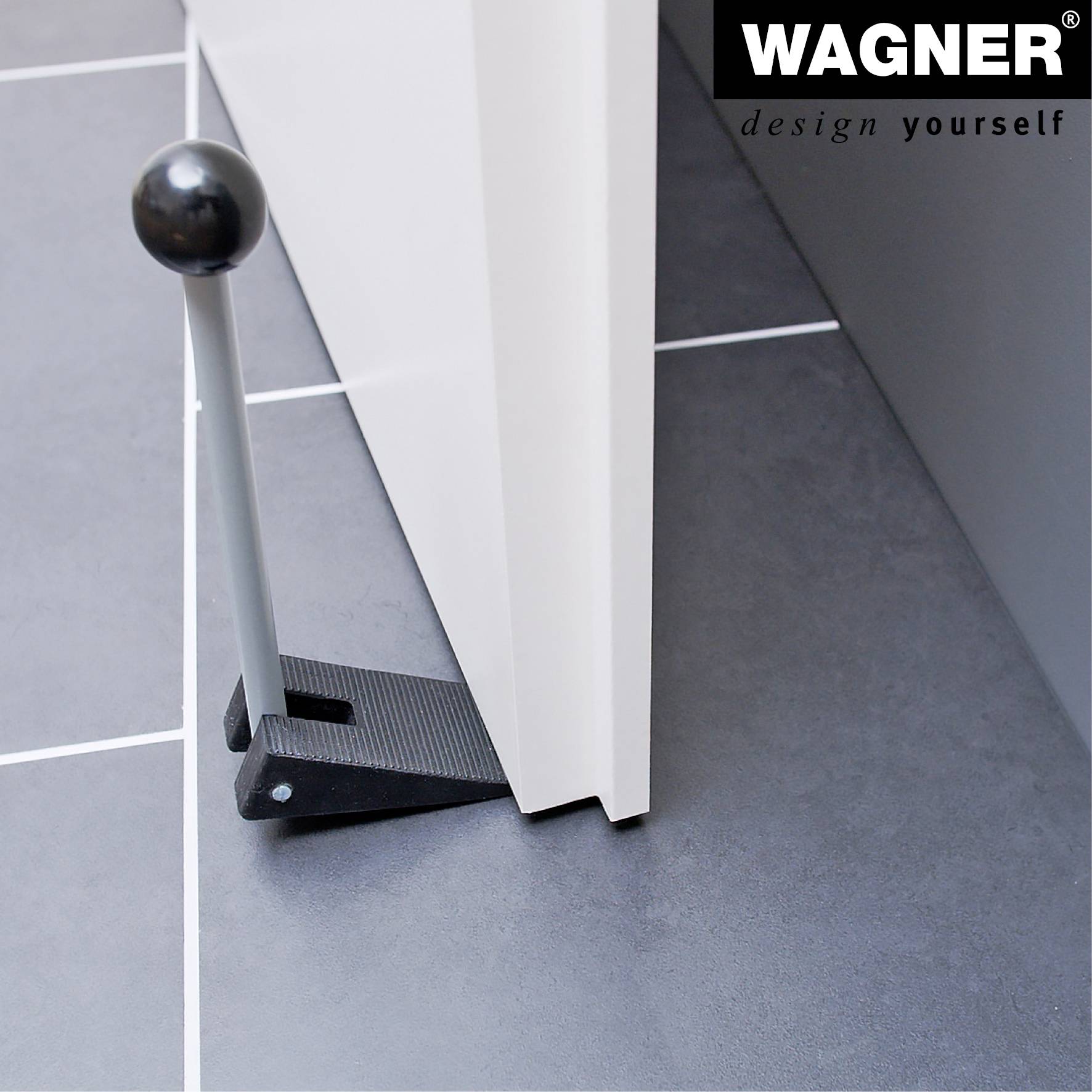 WAGNER Türkeil COMFORT - 105 x 50 x 240 mm, Stahl Feststellhebel, Kautschuk schwarz, Unterschieben&Einklemmen - 15697501-4