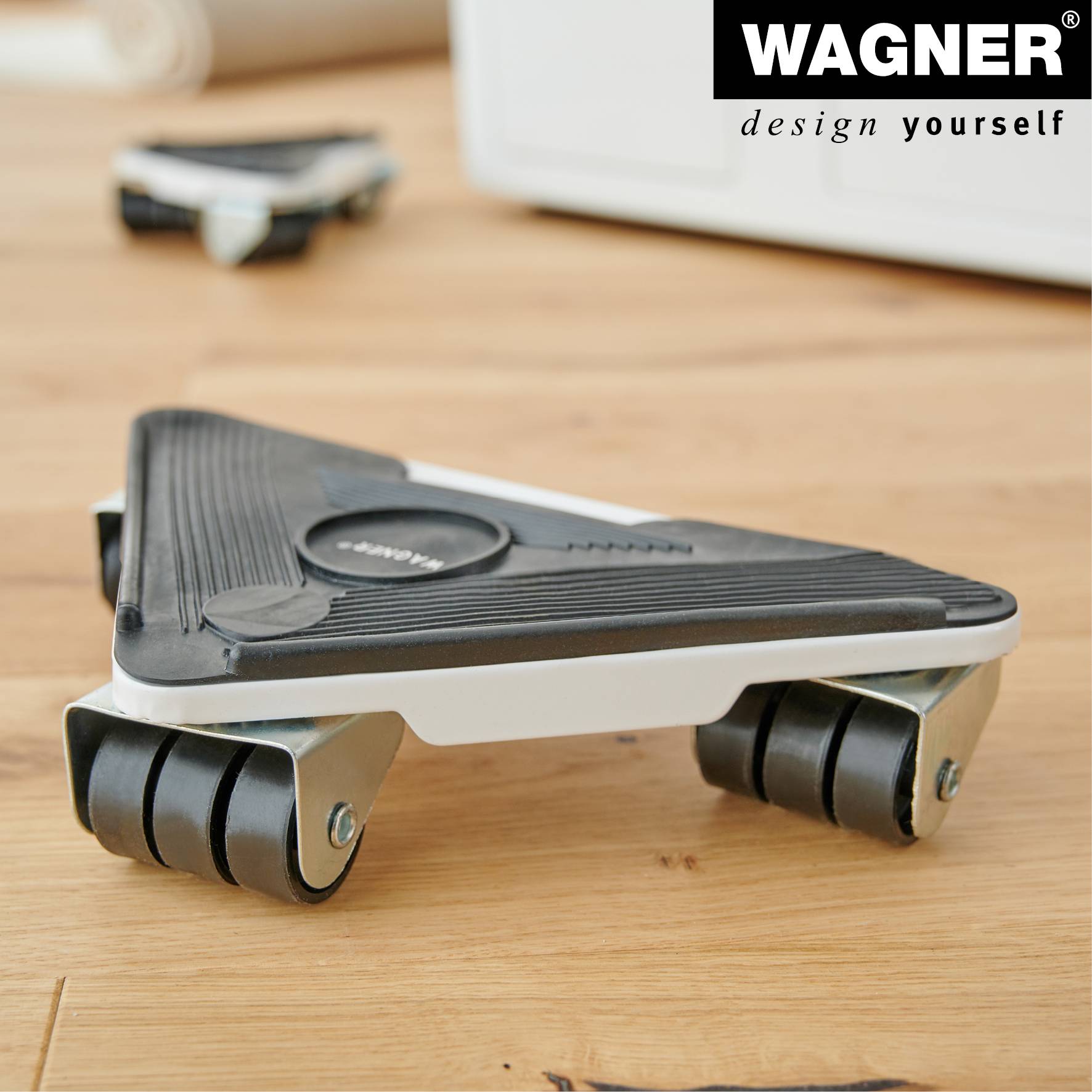 WAGNER Transporthilfe DELTA 4-tlg - 17 x 23 x 17 x 5 cm, Stahl/Kunststoff, 3x3 Rollen Ø 30 mm Tragkraft 450 kg- 20119104-3