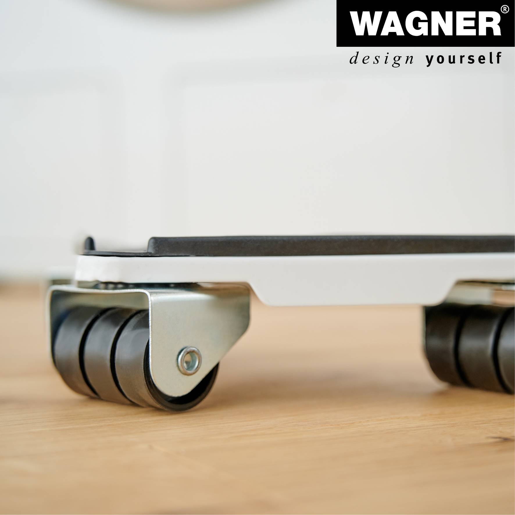 WAGNER Transporthilfe DELTA 4-tlg - 17 x 23 x 17 x 5 cm, Stahl/Kunststoff, 3x3 Rollen Ø 30 mm Tragkraft 450 kg- 20119104-4