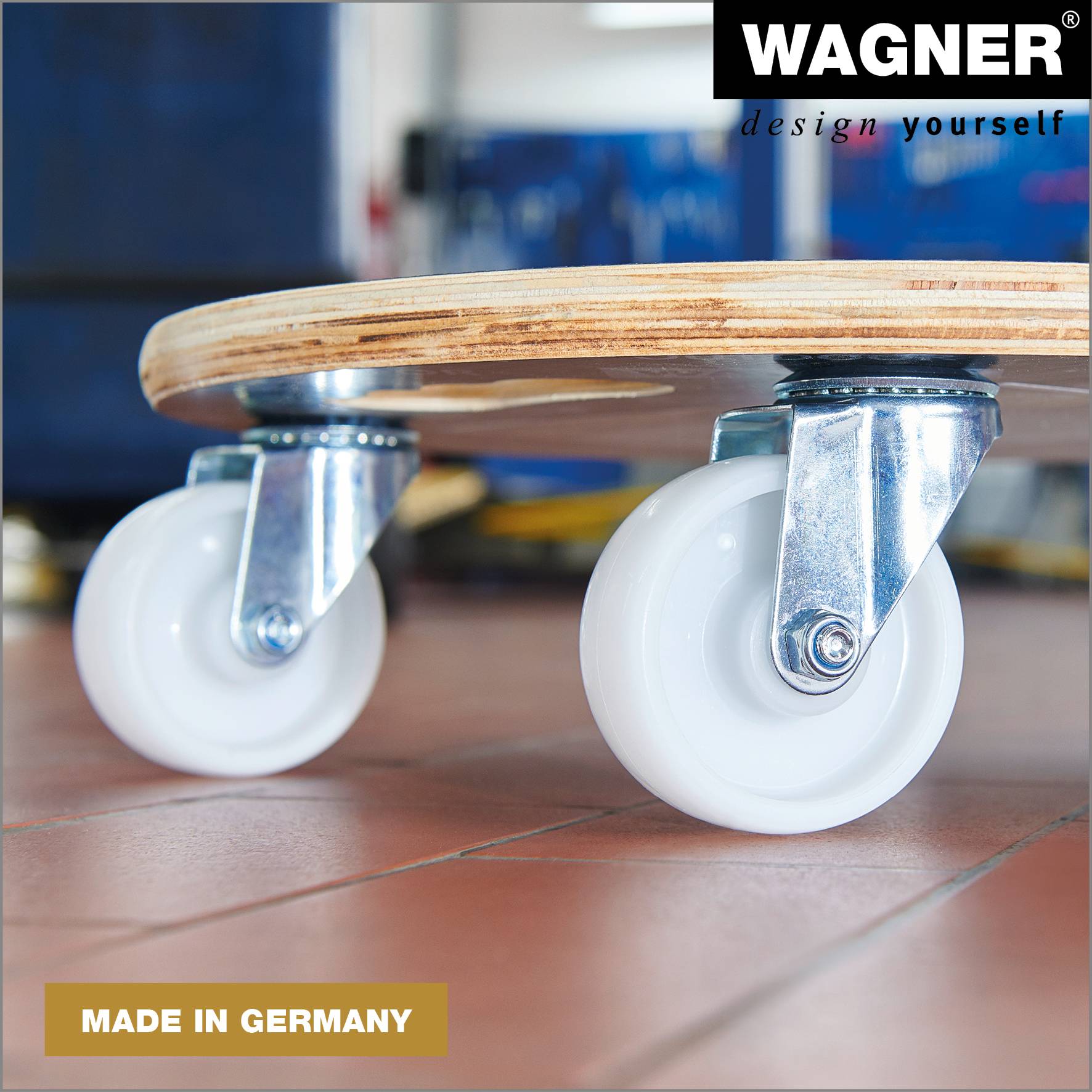 WAGNER Transporthilfe Multiplex MAXIGRIP 18 mm - Ø 38 x 11 cm, Rollen Ø 75 mm, Tragkraft 300 kg - 20110801-4