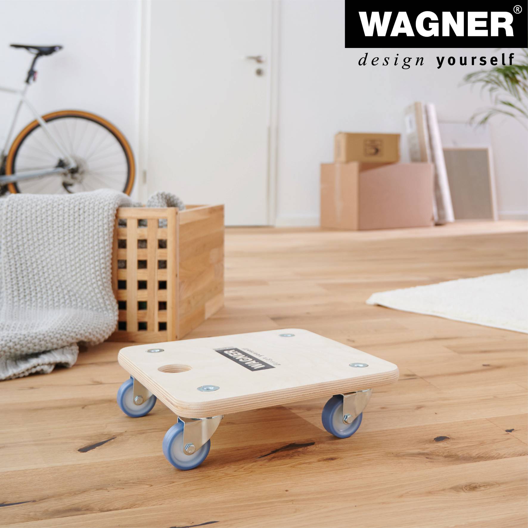 WAGNER Transporthilfe SMALL ULTRASOFT 18 mm - 29 x 29 x 8,5 cm, Rollen ultrasoft Ø 50 mm, Tragkraft 250 kg - 20135301-2