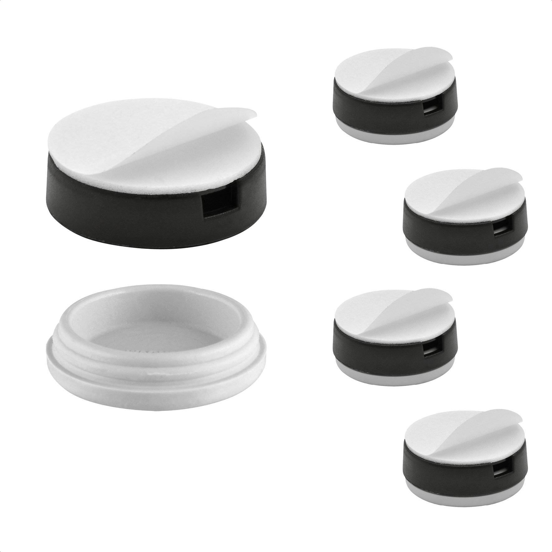 WAGNER QuickClick® Kunststoffgleiter HYPER - 4er-Set zum Kleben, 4x Basis + 4x Gleiteinsatz Ø 25 mm, DE Ware - 15830800-0
