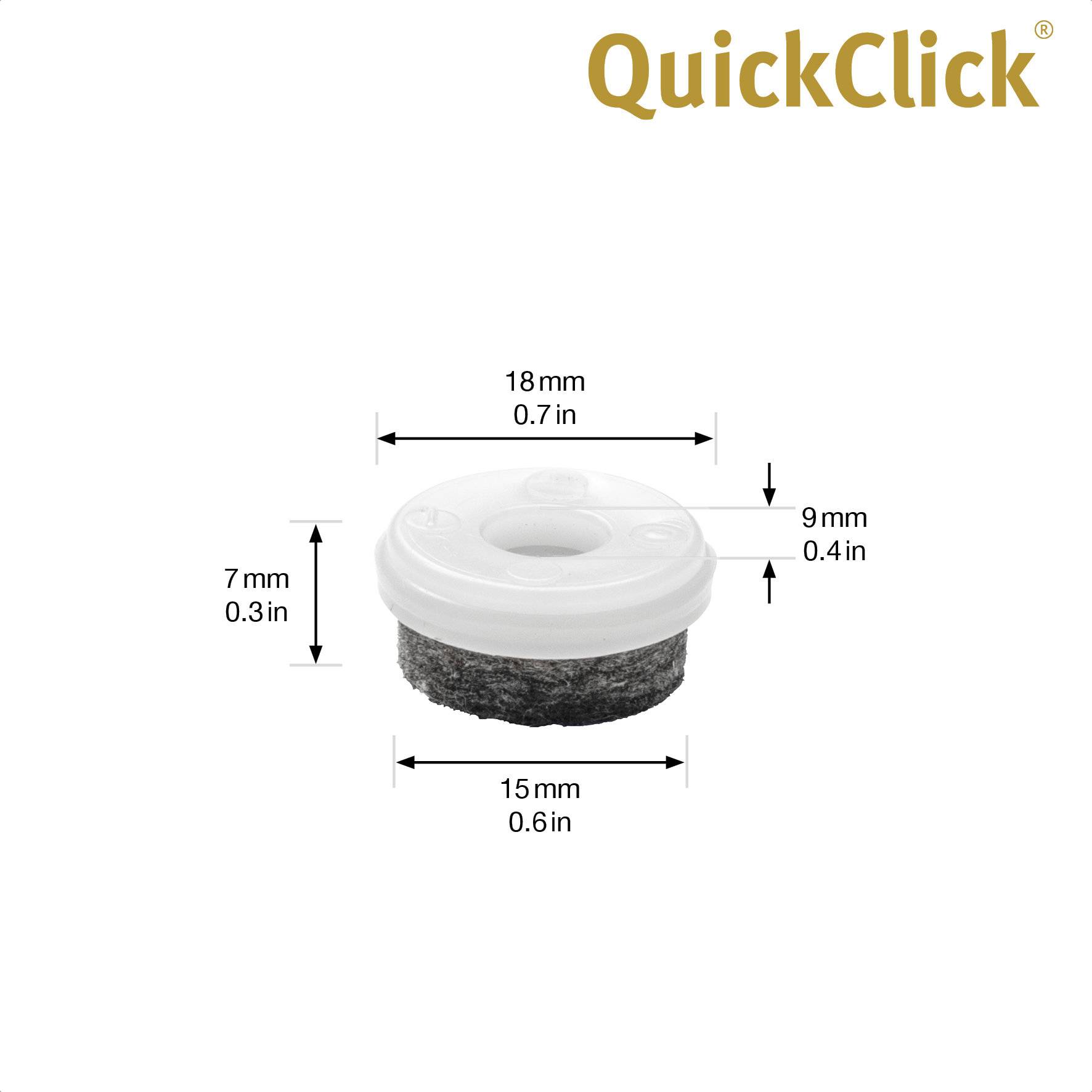 WAGNER QuickClick® Filzgleiter ULTRASOFT - 8er-Set Ersatzgleiter Ø 20 mm - für Basis Ø 20 mm - DE Ware - 15829300-1