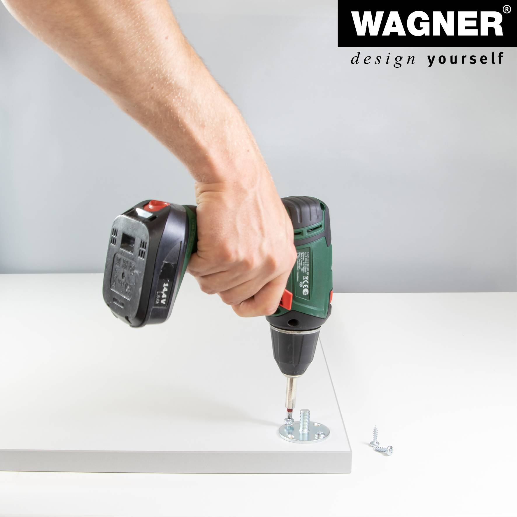 WAGNER Möbelbein/Möbelfuß TENO Starter-Set-4tlg. - Ø 30 x 700 mm, QuickClick® Gleiter&Zubehör, Stahl schwarz - 12107204-3