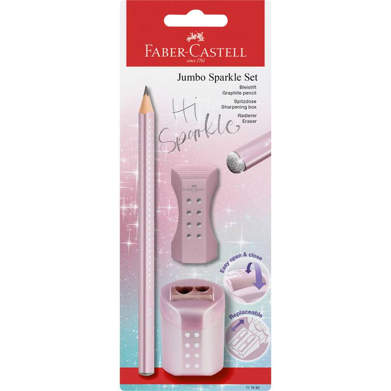 FABER-CASTELL Schreibset Jumbo GRIP SPARKLE, sortiert (5661730)-0