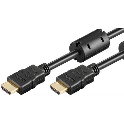 Goobay 31908 HDMI High Speed Kabel Ethernet 2x Ferrite UHD 4K @ 30Hz HDMI Stecker Anschlusskabel Monitorkabel Schwarz 2m-0