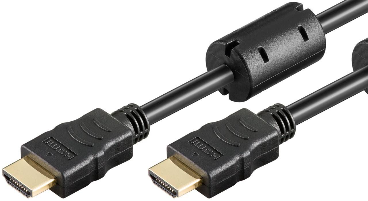 Goobay 61300 HDMI High Speed Kabel / Ethernet Ferrite / UHD 4K @ 60Hz eARC HDMI Anschlusskabel Monitorkabel Schwarz 1,5m-0