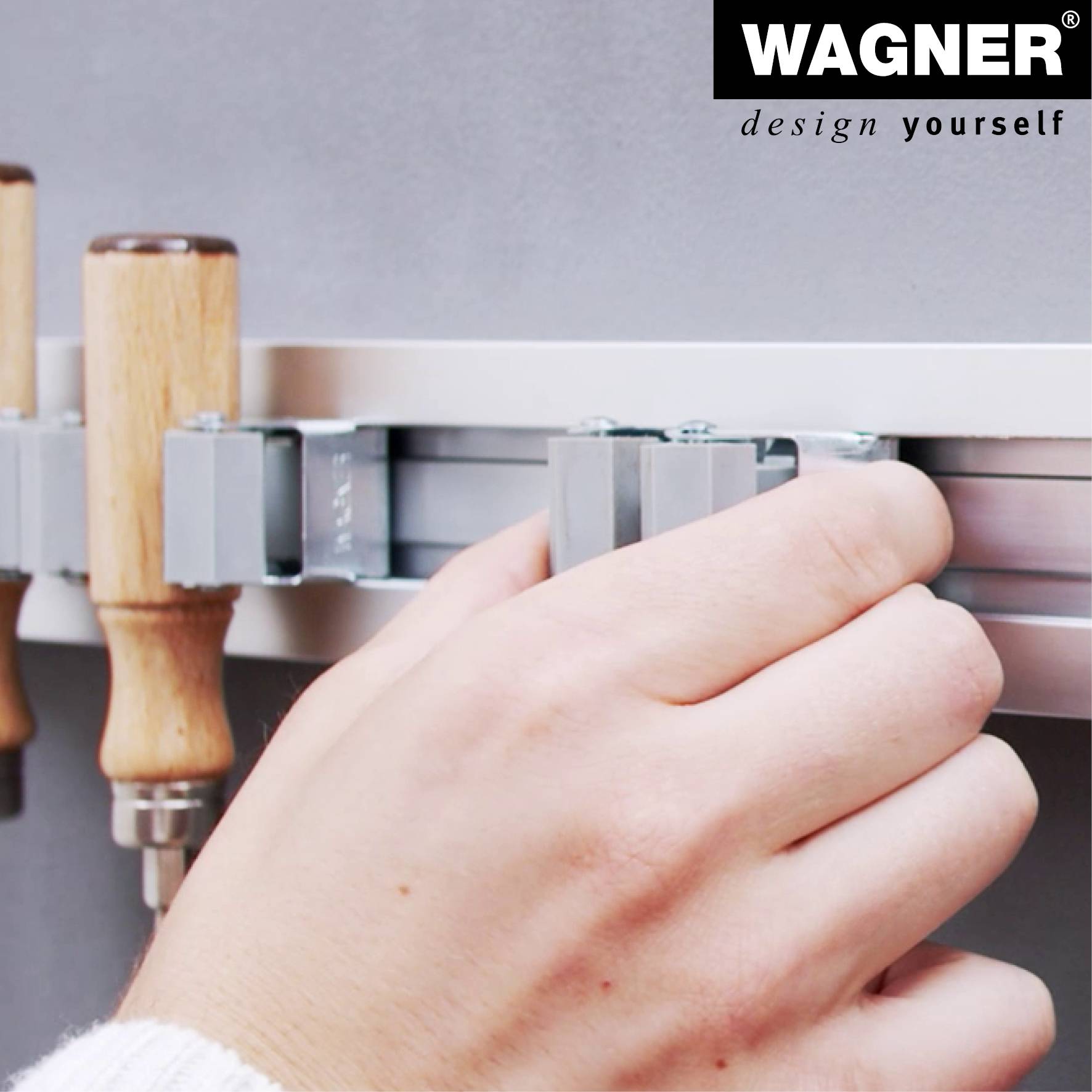 WAGNER hooks4tools Gerätehalter ABLAGE - 220 x 130 x 45 mm, Stahl beschichtet, für Brillen, Messer, Masken - 15205501-3