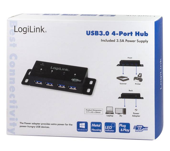 LogiLink USB 3.0 Hub 4-Port - Hub - 4 x SuperSpeed USB 3.0-7