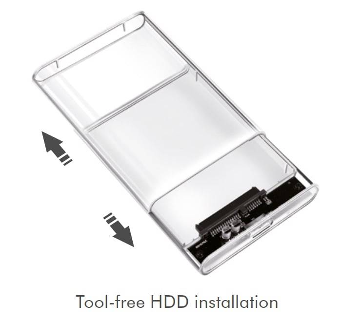 LogiLink externes 2.5'' SATA HDD/SSD Gehäuse USB 3.0 werkzeuglos 2,5" Serial ATA-5