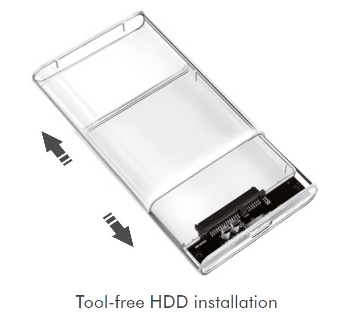 LogiLink externes 2.5'' SATA HDD/SSD Gehäuse USB 3.0 werkzeuglos 2,5" Serial ATA-1