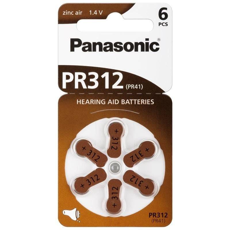 PANASONIC Hörgerätebatterien Knopfzelle Zink-Luft (PR312 | 6er Blister)-2