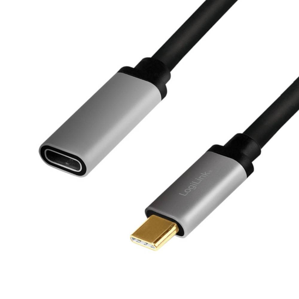 LogiLink CUA0105 USB 3.2 Gen 2 Cable CM to CF, 4K60 Hz, aluminum, blackgrey, 0.5 m (CUA0105)-4