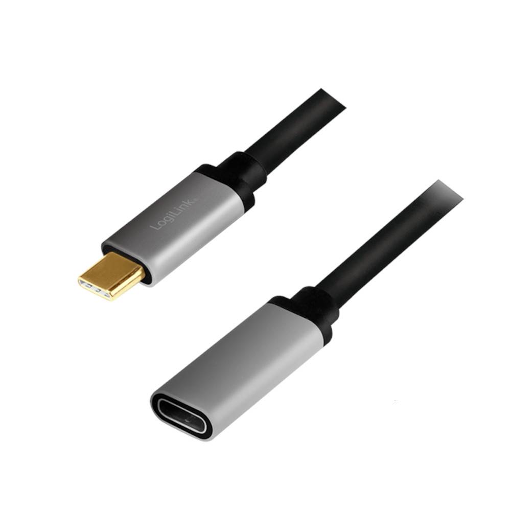 LogiLink CUA0105 USB 3.2 Gen 2 Cable CM to CF, 4K60 Hz, aluminum, blackgrey, 0.5 m (CUA0105)-5