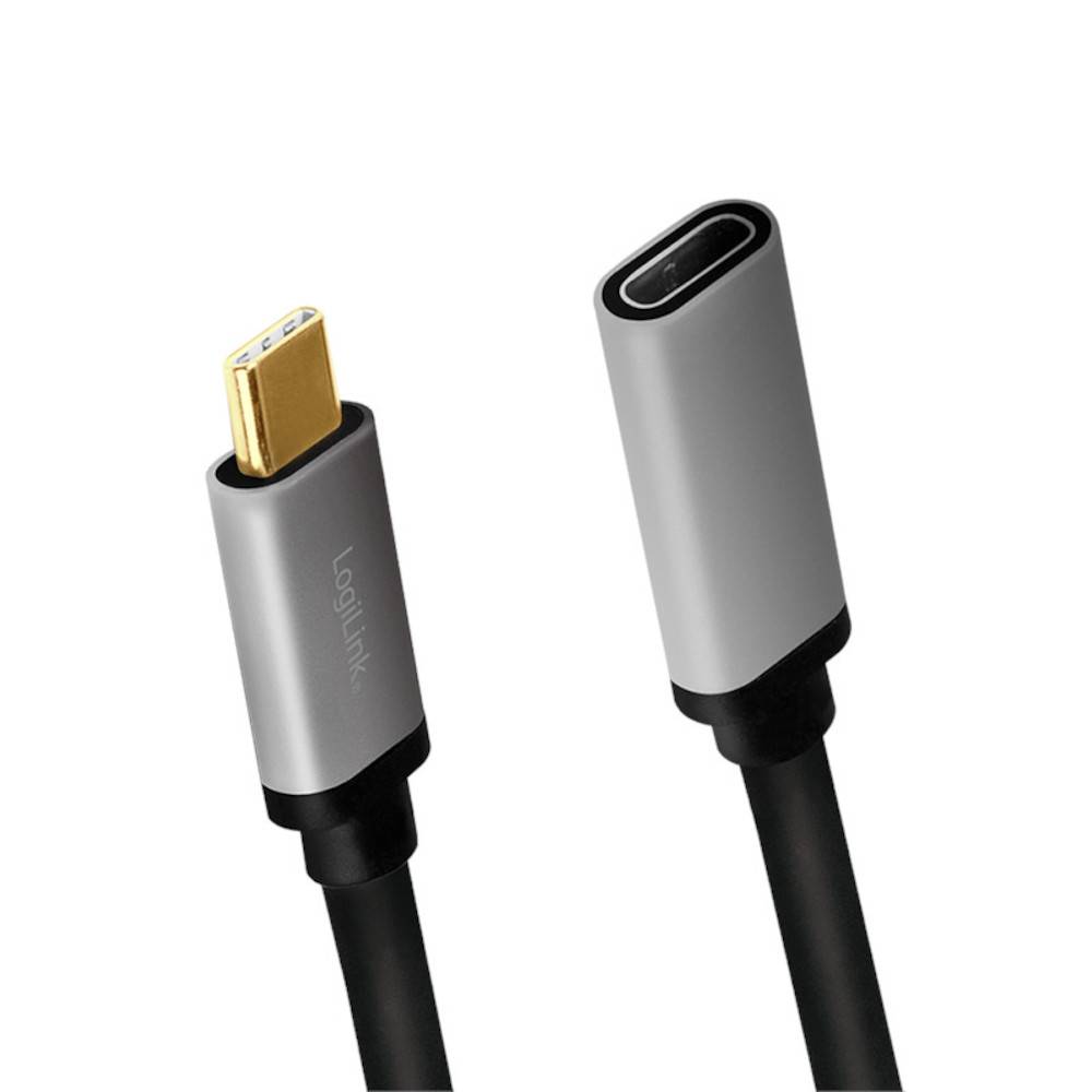 LogiLink CUA0105 USB 3.2 Gen 2 Cable CM to CF, 4K60 Hz, aluminum, blackgrey, 0.5 m (CUA0105)-3
