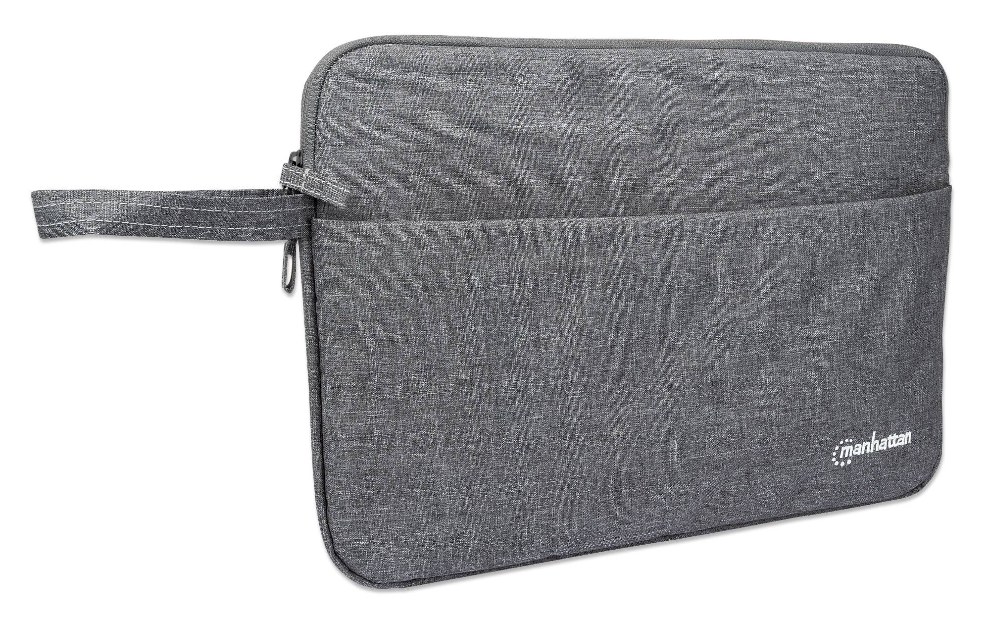 Manhattan Seattle Laptop Sleeve 14.5"", Grey, Padded, Extra Soft Internal Cushioning, Main Compartment with double zips,-9
