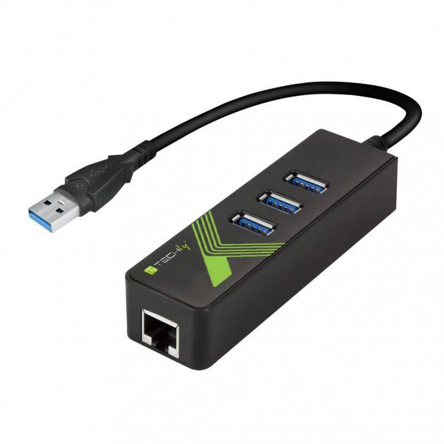 TECHly USB 3.2 Gen 1 (USB 3.0) Konverter [1x USB 3.2 Gen 1 Stecker A (USB 3.0) - 1x RJ45-Buchse] IDATA-USB-ETGIGA-3U2 14-8