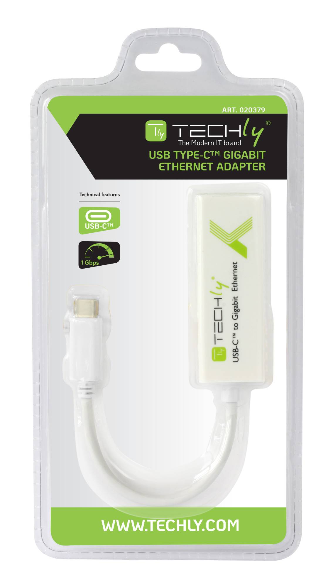 Techly Konverter Kabel USB3.1 TypeC Stecker-RJ45 Gigabit Eth-9