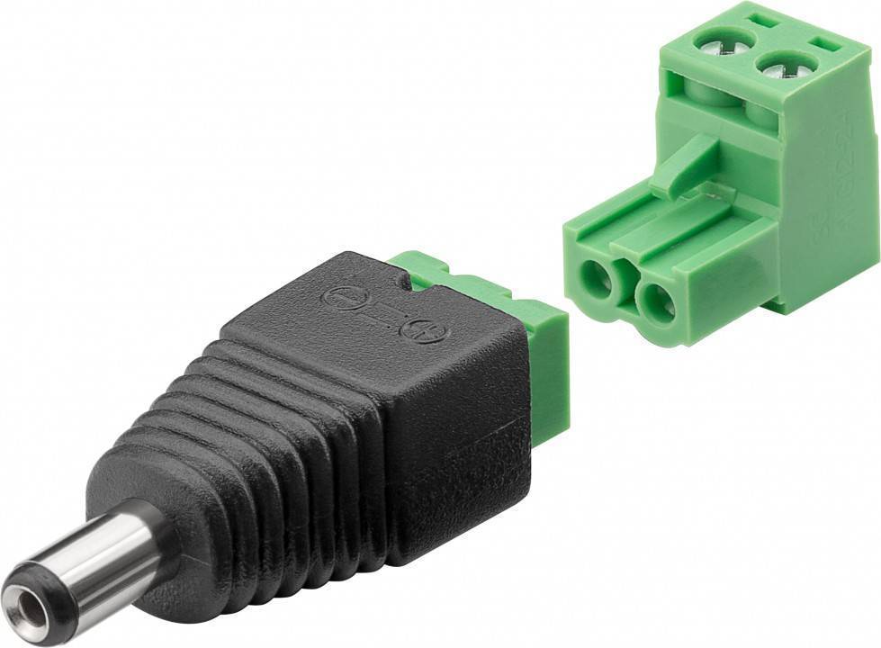 Goobay Terminal Block 2-pin > DC-Stecker (5,50 x 2,10 mm) - abnehmbare Schraubbefestigung, 2-teilig-2