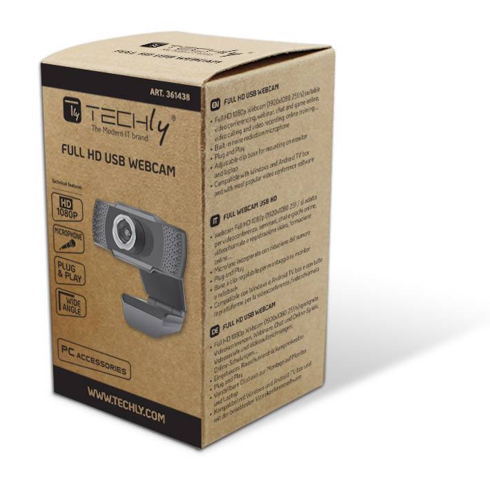 Full HD 1080p USB webcam, Auto Fokus, Mikro m. Geräuschunterdrückung Multimedia Zubehör PC-6