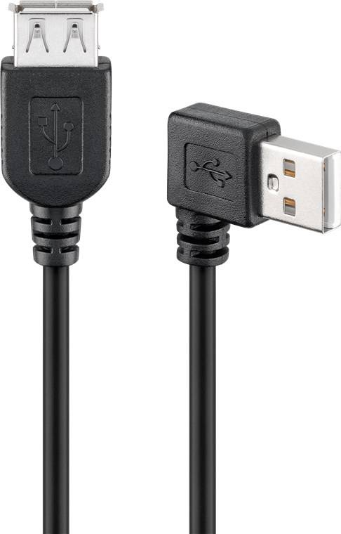 USB-A-Verlängerung 90°, 0,15 m, schwarz 2,5 W, 0,5 A, 480 Mbit/s, USB 2.0-2