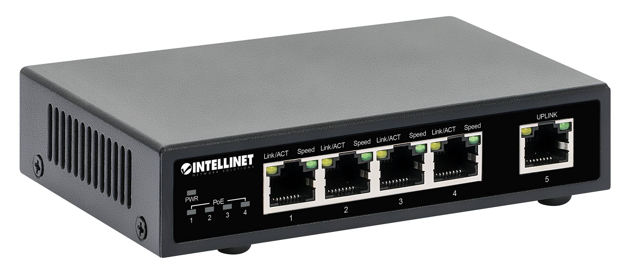 Intellinet 5-Port Gigabit PoE+ Switch 62W 1 Gbps Power over Ethernet-6