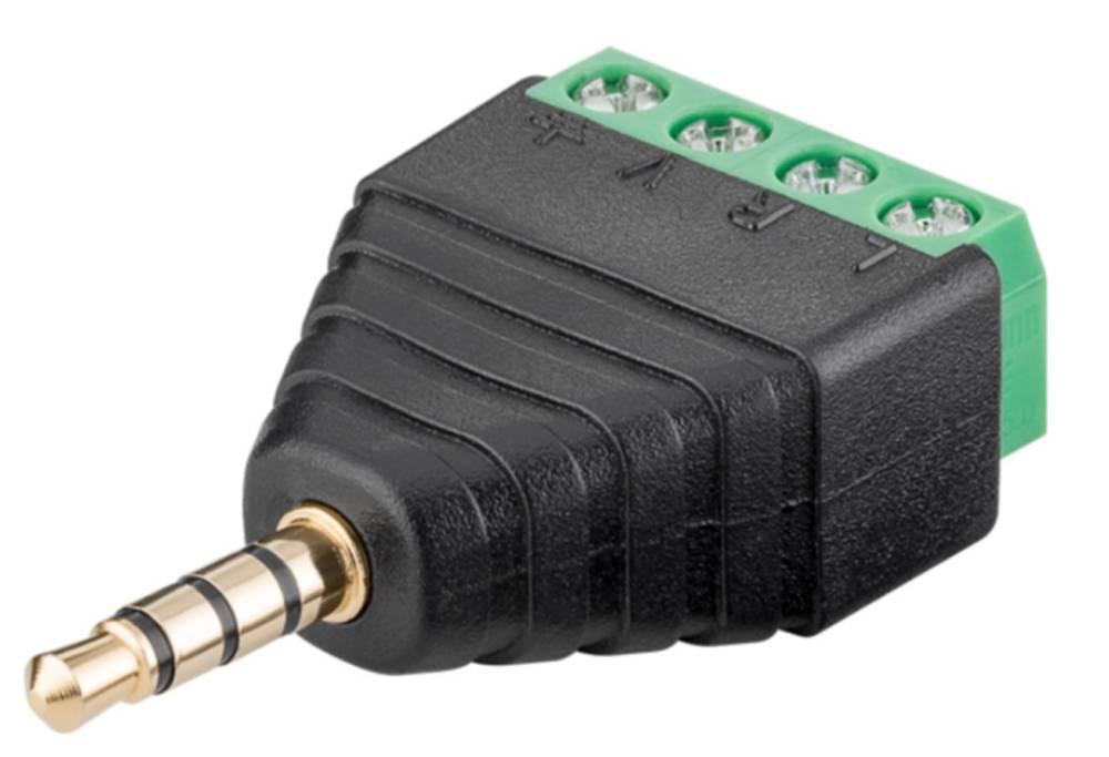 Goobay Terminal Block 4-pin > Klinke 3,5 mm Stecker (4-Pin, stereo) mit Schraubbefestigung-2