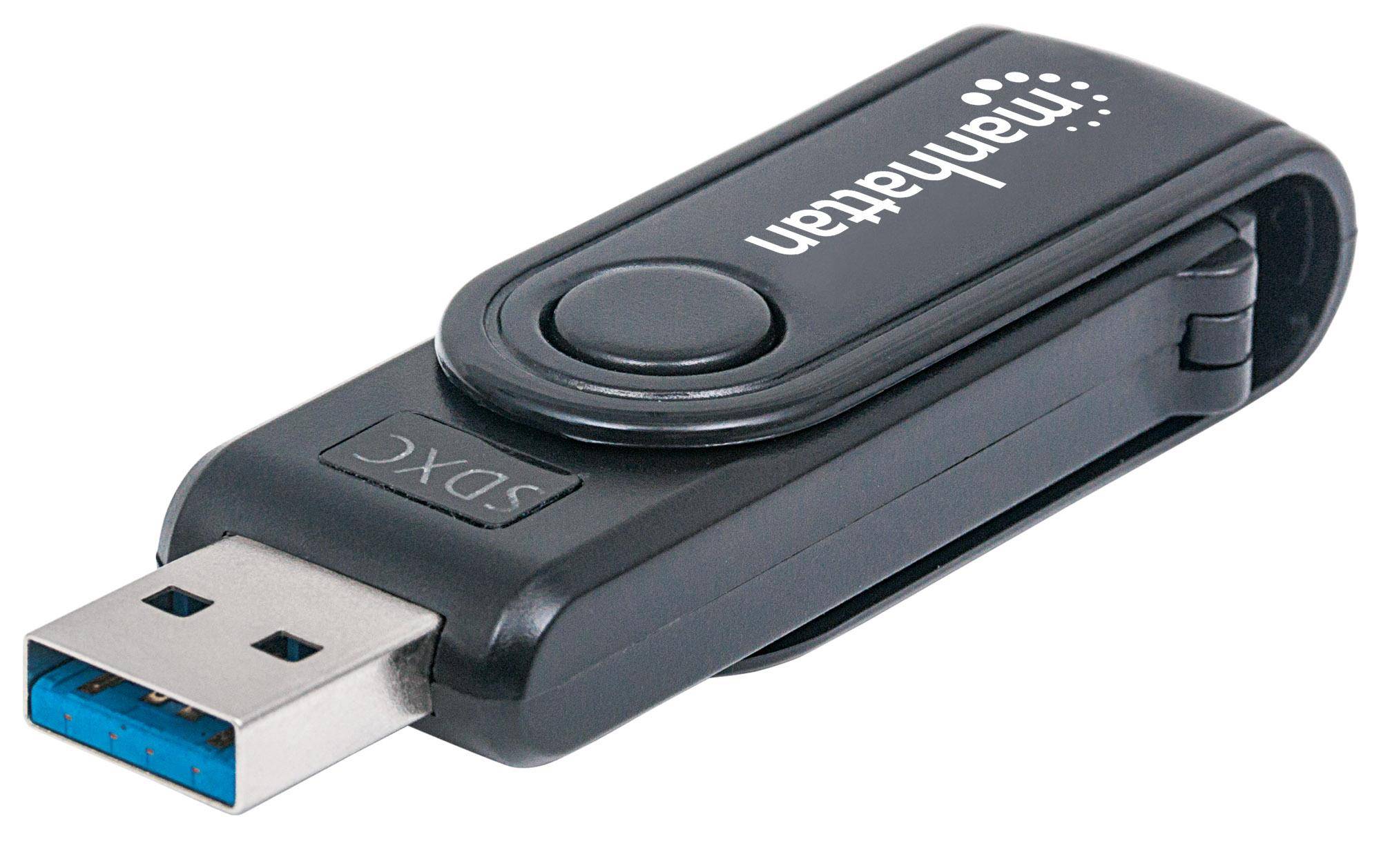 Manhattan USB-A Mini Multi-Card Reader/Writer, 5 Gbps (USB 3.2 Gen1 aka USB 3.0)-6