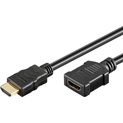 Goobay 61306 HDMI High Speed Verlängerungskabel Ethernet UHD 4K @ 60Hz eARC HDMI Monitorkabel verlängern Schwarz 0,5m-0