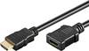 Goobay 69912 HDMI High Speed Verlängerungskabel Ethernet UHD 4K @ 30Hz ARC HDMI Monitorkabel verlängern Schwarz 0,5m