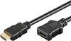 Goobay 61307 HDMI High Speed Verlängerungskabel Ethernet UHD 4K @ 60Hz eARC HDMI Monitorkabel verlängern Schwarz 1m