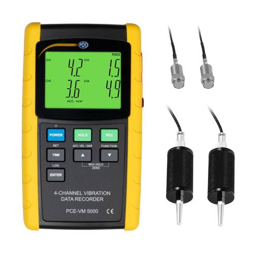 Thumbnail - PCE Instruments Vibrationsmessgerät PCE-VM 5000-KIT 4 Kanal Datenlogger Beschleunigung Geschwindigkeit Ausweitung Vibr