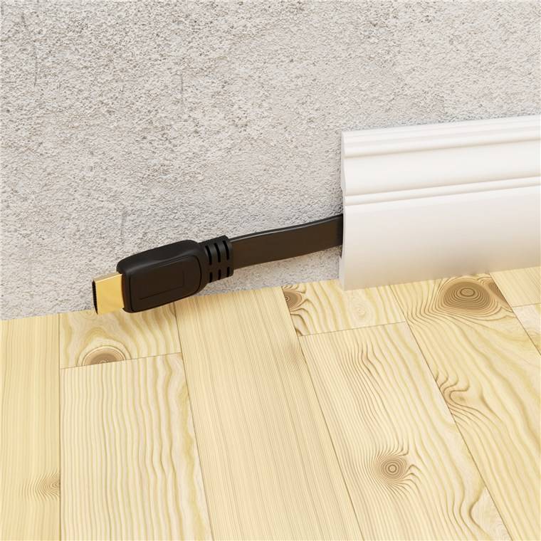 Goobay 61280 HDMI High Speed Flachkabel Ethernet UHD 4K @ 60Hz eARC HDMI Flach Monitorkabel Bildschirmkabel Schwarz 3m-1