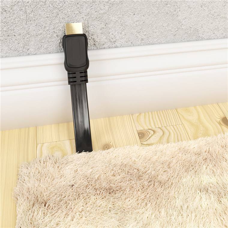 Goobay 61280 HDMI High Speed Flachkabel Ethernet UHD 4K @ 60Hz eARC HDMI Flach Monitorkabel Bildschirmkabel Schwarz 3m-2